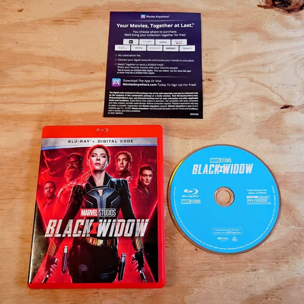 Marvel Studios Black Widow (Blu-ray + Digital Code, 2021) MCU Scarlett Johansson